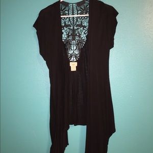 Black Cardigan With Open Back